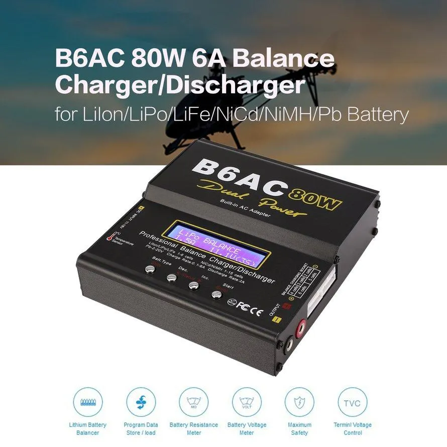 เครื่องชาร์จแบตเตอรี่ B6AC 80W (สีน้ำเงิน)