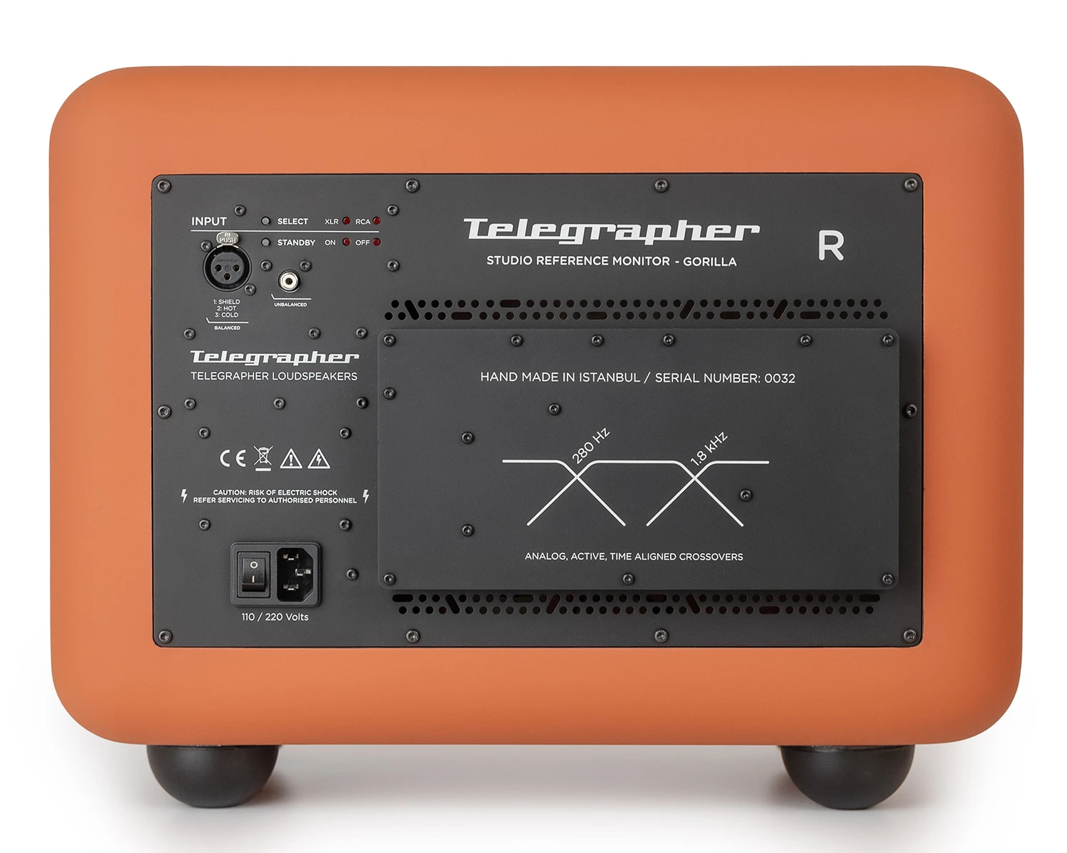 Telegrapher Loudspeakers Gorilla 3-Way Active Studio Monitors - Pair, Jaipur Orange