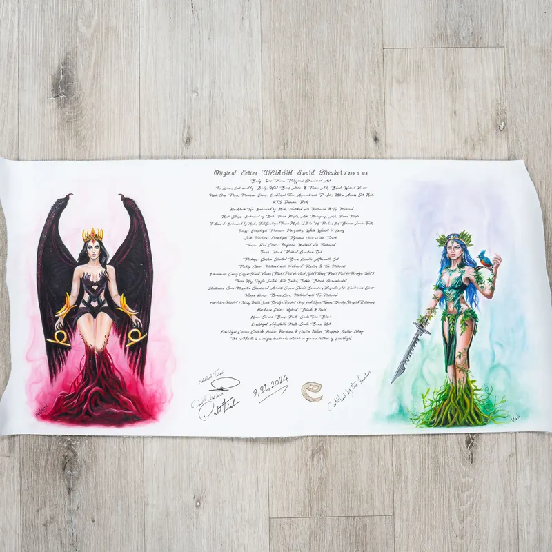 Ereshkigal Original Series Urash Sword Breaker 7-String Baritone Multi-Scale Guitar, Resin Art Burl