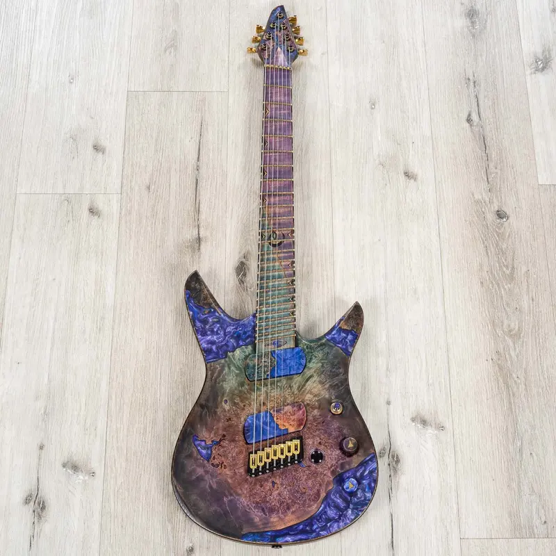 Ereshkigal Original Series Urash Sword Breaker 7-String Baritone Multi-Scale Guitar, Resin Art Burl