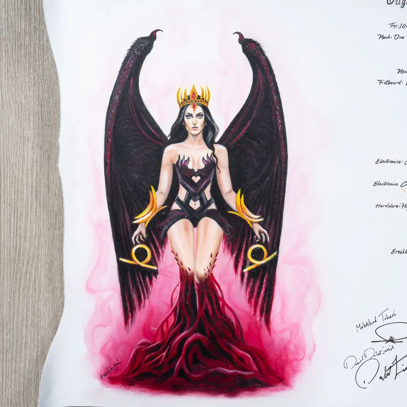 Ereshkigal Original Series Urash Sword Breaker 7-String Baritone Multi-Scale Guitar, Resin Art Burl