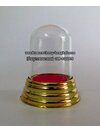 ครอบแก้ว ครอบพระ ที่วางพระ ฐานกลมสีทอง ขนาดสูง 5ซม. (สำหรับครอบพระ วางพระ ตั้งหน้ารถ หิ้งพระ)