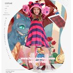 ชุดแฟนซีเด็ก แมวเชสเชียร์ อลิซ อิน อันเดอร์แลนด์ ALICE IN WANDERLAND มีขนาด S(100-120), M(120-135), L(135-145)
