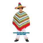 ชุดแฟนซีเด็ก ชุดประจำชาติเม็กซิโก Mexico ขนาด S 100-120/ M120-130/ L130-145/ XL 145-160 (ผ้าคลุม+หมวก+กางเกง)