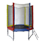 แทรมโพลีน ขนาด 6 ฟุต สีรุ้ง เสาสีรุ้ง สปริงบอร์ดออกกำลังกายเพิ่มความสูง สำหรับเด็ก 2 คน