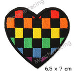 ตัวรีดติดเสื้อน่ารักๆ อาร์มรีดติดเสื้อ ลายการ์ตูน สติ๊กเกอร์รีดติดเสื้อ สีรุ้ง ลายหัวใจ หมากรุก