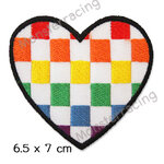 ตัวรีดติดเสื้อน่ารักๆ อาร์มรีดติดเสื้อ ลายการ์ตูน สติ๊กเกอร์รีดติดเสื้อ สีรุ้ง ลายหัวใจ หมากรุก