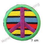 ตัวรีดติดเสื้อน่ารักๆ อาร์มรีดติดเสื้อ ลายการ์ตูน สติ๊กเกอร์รีดติดเสื้อ สีรุ้ง ลาย PEACE พีช