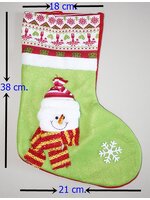 ถุงเท้าขนาดใหญ่สำหรับใส่ของขวัญ จาก Santa Claus ลาย SNOWMAN ขนาด 38*18*21 ซม. (สวยมาก เด็กๆ ชอบ) (ไม่ต้องซื้อคู่ชุดแฟนซี)