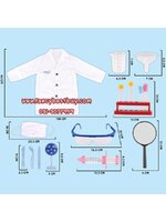 ชุดนักวิทยาศาสตร์ Scientist ชุดแลป ชุดแฟนซีอาชีพ ใส่ได้ทั้งเด็กชายหญิง (เสื้อ+อุปกรณ์ 9 ชิ้น ) ฟรีไซด์ สำหรับเด็ก 90-130 ซม. อายุ 3-7 ขวบ