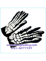 ถุงมือประกอบชุดผีโครงกระดูก สำหรับวันฮาโลวีน Skeleton ขนาดฟรีไซด์ ยาว 20 ซม. เหมาะกับเด็ก 6 ขวบขึ้นไป