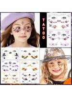 สติ๊กเกอร์แทททูแต่งหน้า ฮาโลวีน2024 SIZE 12*15.8 cm