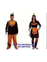 ชุดแฟนซีผู้ชายและหญิง ชุดชนเผ่าอินเดียแดง Indianna ขนาดฟรีไซด์