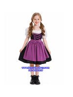 ชุดแฟนซีเด็ก ชุดเยอรมันสีม่วง ชุดนานาชาติ ชุดประจำชาติเยอรมันนี ชุดสวิตเซอร์แลนด์ ชุดบาวาเรียน มีขนาด S 110-125, M 125-135, L135-150, XL 150-160