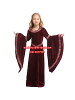 ชุดแฟนซีฮาโลวีนเด็กหญิง ชุดแวมไพร์ แบบผ้าคลุมพร้อมฮูด ชุดแดร๊กคูล่าหญิงสำหรับงานแฟนซี วันฮาโลวีน VAMPIRES GIRL มีขนาด S120-130, M130-140, L 140-150