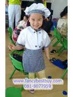 ชุดแฟนซีอาชีพเด็ก ชุดพ่อครัว ชุดแม่ครัว ชุดเชฟ ชุดChef แขนสั้นสีขาว ใช้งานได้จริง ใช้ได้ทั้งเด็กชายและเด็กหญิง (เสื้อสีขาว+หมวก+ผ้ากันเปื้อน ) มีขนาดสำหรับ 90-150 ซม.