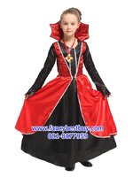 ชุดฮาโลวีน ชุดแดร๊กคูล่าหญิง พร้อมสร้อยคอ สำหรับงานแฟนซี วันฮาโลวีน VAMPIRES GIRL มีขนาด S