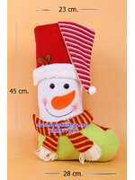 ถุงเท้าขนาดใหญ่สำหรับใส่ของขวัญ จาก Santa Claus ลาย Snowman ขนาด 45*23*25 ซม. (สวยมาก เด็กๆ ชอบ) (ไม่ต้องซื้อคู่ชุดแฟนซี)