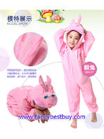 ชุดแฟนซีกระต่ายน้อยสีชมพู Rabbit ชุดแฟนซีสัตว์เด็กหรือชุดมาสคอต สำหรับการแสดง ใช้ได้ทั้งเด็กชายหญิง มี ขนาด M90-105, L105-120, XL120-130, XXL130-140