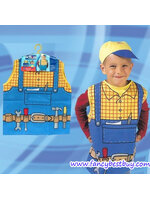 ชุดช่าง แบบผ้าพิมพ์ลาย ใช้ได้ทั้งเด็กชายและเด็กหญิง (เสื้อ+หมวก ) ขนาดฟรีไซด์ สำหรับเด็ก 90-125 ซม. อายุ 3-7 ขวบ