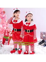 ชุดแซนต้า ชุดแซนตี้ ชุดคริสมาสเด็ก Christmas Costume สำหรับ เทศกาลวันคริสมาส มีขนาด 110, 130, 140