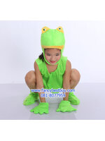 ชุดแฟนซีกบเขียว แบบแยกชิ้น ชุดแฟนซีสัตว์เด็กหรือชุดมาสคอต สำหรับการแสดง ใช้ได้ทั้งเด็กชายหญิง สำหรับเด็ก 115-140 ซม. (เสื้อ+กางเกง+หมวก+ถุงมือ1คู่+ ถุงเท้าสัตว์ 1 คู่)