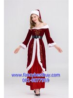 ชุดแซนตึ้ ชุดกระโปรงคริสมาส สีแดง Santy Costume ขนาด M 155-165, XL 165-175