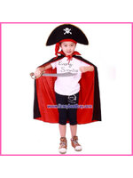 ชุดโจรสลัดเด็ก ใช้ได้ทั้งเด็กชายและเด็กหญิง ขนาดฟรีไซด์ ประกอบด้วย หมวกแบบนิ่ม+ผ้าคลุม 90 ซม. + ดาบ