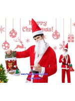 ชุดแฟนซีผู้ชาย ชุดซานต้าชาย Santa Claus ขนาดฟรีไซด์ (1ชุดมี เสื้อ+กางเกง+เข็มขุด+เครา+หมวก)