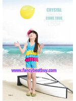 ชุดว่ายน้ำเด็กหญิง แบบ 2 ชิ้น เสื้อ+กางเกง สีฟ้า มีขนาด L, XL, XXL