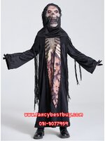 ชุดฮาโลวีน ชุดผีแบบหน้ากลัว Horror Ghost ชุดแฟนซีเด็ก สำหรับวันฮาโลวีน มีขนาด L 135-150