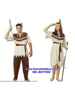 ชุดแฟนซีผู้ชายและหญิง ชุดมนุษย์หิน ชุดชนเผ่าดึกดำบรรพ์ ชุดย้อนยุค Aboriginal Costume ขนาดฟรีไซด์