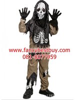 ชุดฮาโลวีน ชุดผีโครงกระดูกพร้อมหน้ากากและถุงมือ สำหรับวันฮาโลวีน Skeleton มีขนาด S(110-120), M(120-135), L(135-150)
