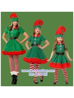 ชุดเอลฟ์ ชุด ELF คริสมาส Christmas Elf Girl สำหรับ เทศกาลคริสมาส ขนาด 100-140 รวม ชุดกระโปรง+หมวก+เข็มขัด+ถุงเท้า