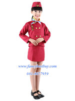 ชุดแฟนซีอาชีพ ชุดแอร์ ชุดแฟนซีแอร์โฮสเตส Air Hostess (เสื้อสูท+กระโปรง+หมวก+ผ้าพันคอ) มีขนาด 100-160