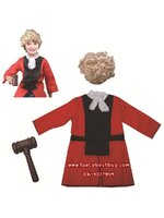 ชุดแฟนซีอาชีพ ชุดผู้พิพากษา ชุดแฟนซีทนายความ พร้อมอุปกรณ์วิกผม+ไม้ผู้พิพากษา Lawyer ใส่ได้ทั้งเด็กชายหญิง (ชุด+วิกผม+ไม้ค้อนพิพากษา) ฟรีไซด์ สำหรับเด็ก 90-125 ซม. อายุ 3-7 ขวบ
