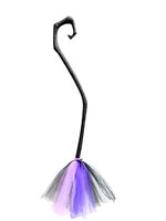 ไม้กวาดฮาโลวีนสีม่วง ทรงแม่มดใจร้าย ประกอบชุดแม่มด ในเทศกาศวันฮาโลวีน ความยาวรวม 80 ซม. **ขายเฉพาะลูกค้าที่ซื้อกับชุดแฟนซี**