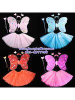ชุดเด็กแฟนซี ชุดผีเสื้อ สำหรับเด็กขนาด 95-130 ซม. (1ชุด มี ปีกผีเสื้อ+กระโปรง+ที่ประดับศรีษะ+ไม้วิเศษผีเสื้อ) มี 5 สี สีฟ้า, สีชมพู, สีม่วง, สีแดง, สีเชอร์รี่