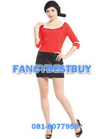 ชุดแฟนซีผู้หญิง โอลีฟเกริด์ สำหรับหนังการ์ตูน ป๊อปอายและโอลีฟ (Popeye and Olive) ขนาดฟรีไซด์