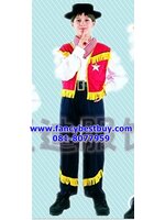 CLERANCE ชุดแฟนซีเด็ก ตำรวจคาวบอย Police cowboy มีขนาด S, M, L (เสื้อแจ๊กเก็ต+กางเกง+ผ้าพันคอ ไม่รวมเข็มขัด, หมวก, เสื้อเชิ๊ต) ONLY DELIVERY