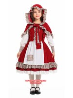 LOLITA ชุดหนูน้อยหมวกแดง Red Hat Girl ชุดแฟนซีเด็กหญิง สีแดง แบบคลาสิค S(105-120), M (120-130)