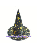 หมวกพ่อมดแม่มด สีทอง สำหรับแต่งเป็น ชุดแฟนซีเด็กในวันฮาโลวีน แบบชุดพ่อมดและแม่มด สูง36ซม. เส้นศูนย์กลาง 20 ซม. (ขายปลีก ไม่ต้องซื้อคู่กับชุดแฟนซ๊)