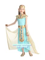 ชุดครีโอพัตรา ชุดประจำชาติอียิปต์ เจ้าหญิงอียิปต์ สีฟ้าทอง ขนาด M, L, XL