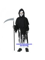 ชุดแฟนซีฮาโลวีน ชุดยมทูต สำหรับวันฮาโลวีน รวมถุงมือและไม้สามง่าม มีขนาด M 110-120, L 120-130, XL 130-140
