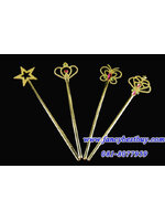 ไม้คทาสีทอง หลากแบบ ประกอบชุดเจ้าหญิง ชุดนางฟ้า ชุดผีเสื้อ ขนาดยาว 30 ซม. (จำหน่ายคู่กับชุดแฟนซี ไม่ขายแยก)