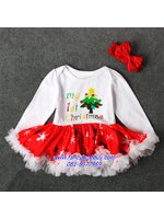 ชุดคริสมาสเด็กเล็กและเด็กทารก "My first christmas" สำหรับ เทศกาลวันคริสมาส มีขนาด 80