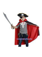 ชุดโจรสลัดเด็ก ใช้ได้ทั้งเด็กชายและเด็กหญิง ขนาดฟรีไซด์ ประกอบด้วย หมวกแบบแบ็ง+ที่ปิดตา+ผ้าคลุม 80 ซม. +ดาบ
