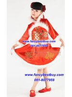 ชุดประจำชาติจีน สำหรับวันปีใหม่จีน วันตรุษจีน สำหรับ เด็กหญิง สีแดง มี ขนาด 100-130
