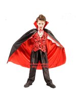 ชุดฮาโลวีนเด็กชาย ชุดแดร๊กคูล่า แวมไพร์ Handsome Vampire ผ้าคลุมสวย สำหรับวันฮาโลวีน มีขนาด S105-120, L 135-150
