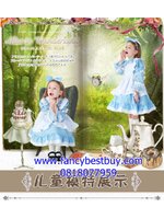 ชุดแฟนซีเด็ก LOLITA อลิซ วันเดอร์แลนด์ ALICE IN WONDERLAND สีฟ้า ใส่ได้ 4 แบบ มีขนาด S, M, L, XL